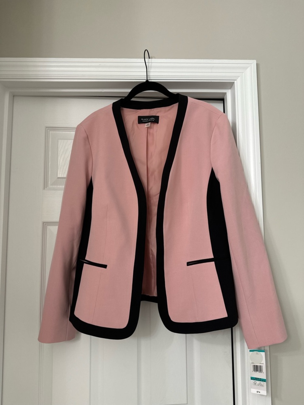 Black Halo Pink Blazer with Black Trim
